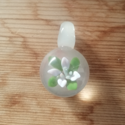 Green and Lilac Flower with White Back