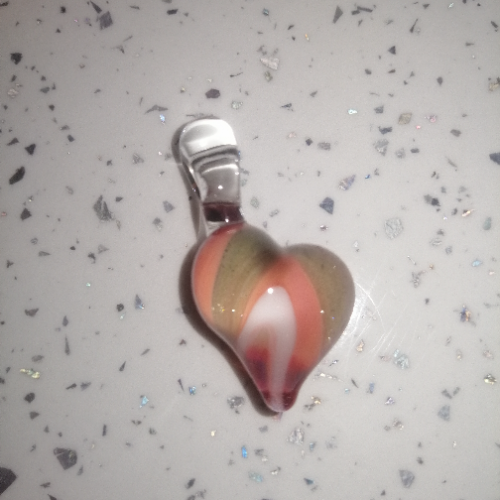 Pink Heart with Rainbow