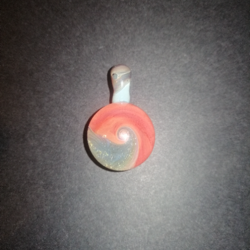 Red and Sparkly Green Swirl