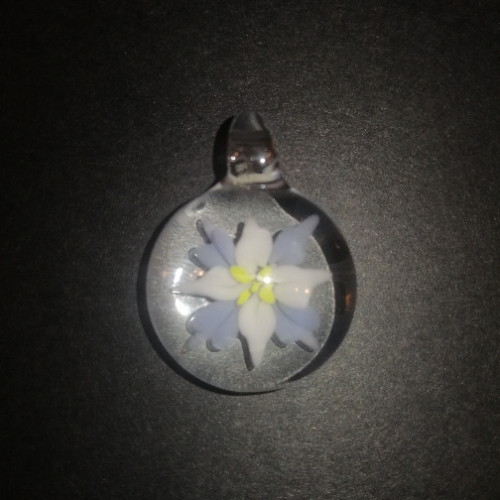 White and Blue Flower Pendant