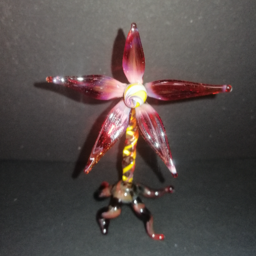 Red, Yellow and Silver Free Standing Flower