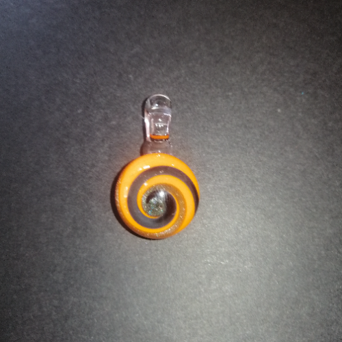 Shiny Orange and Black Swirl Pendant
