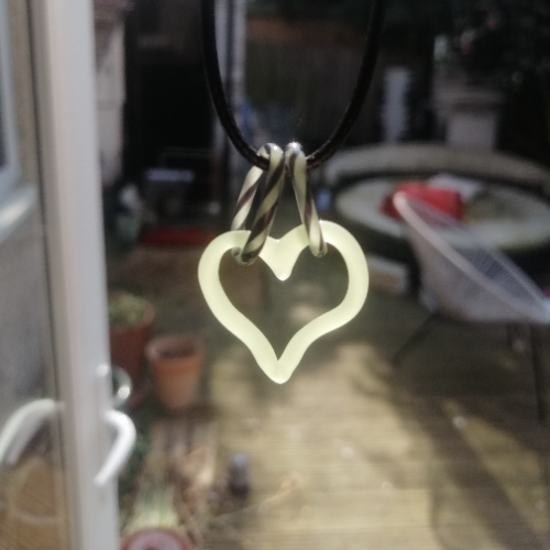 Green Heart Shaped Pendant with Chain Links